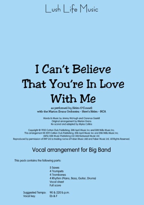 I CAN'T BELIEVE THAT YOU'RE IN LOVE WITH ME (Vocal)